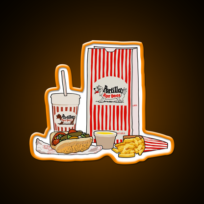 Chicago Style Hotdog Fast Food Led Neon Sign For Burger Place Rgb Color