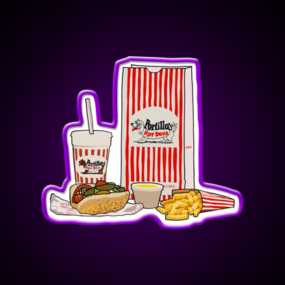 Chicago Style Hotdog Fast Food Led Neon Sign For Burger Place Rgb Color