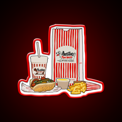 Chicago Style Hotdog Fast Food Led Neon Sign For Burger Place Rgb Color