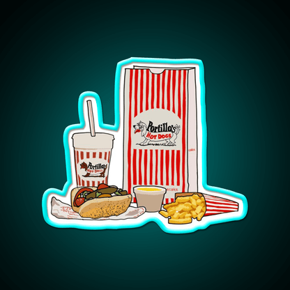 Chicago Style Hotdog Fast Food Led Neon Sign For Burger Place Rgb Color - Shineneon