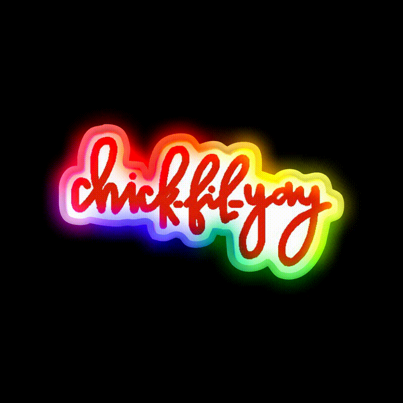 Chick Fi Yay Fast Food Led Neon Sign For Burger Place Rgb Color
