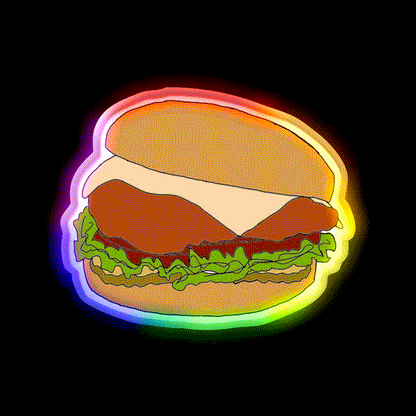 Chick Fil A Chicken Sandwich Fast Food Led Neon Sign For Burger Place Rgb Color