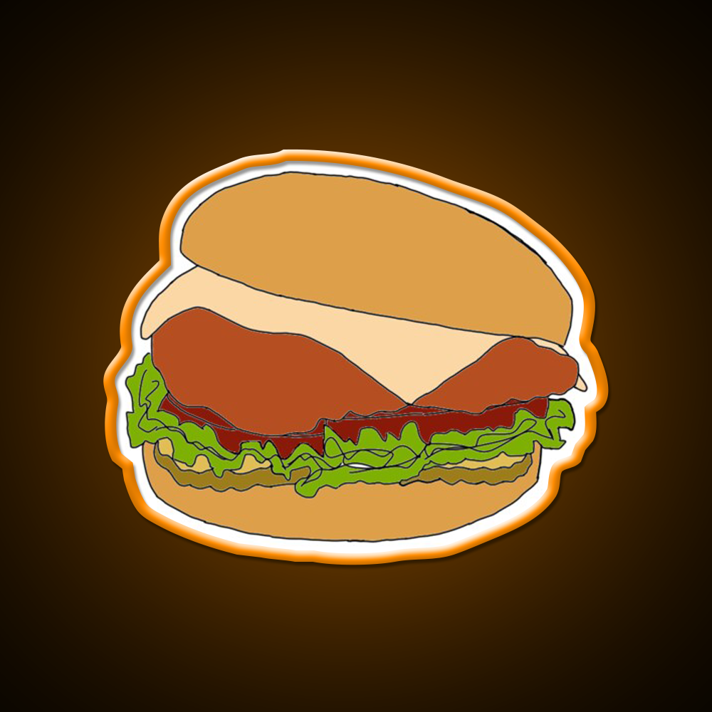 Chick Fil A Chicken Sandwich Fast Food Led Neon Sign For Burger Place Rgb Color