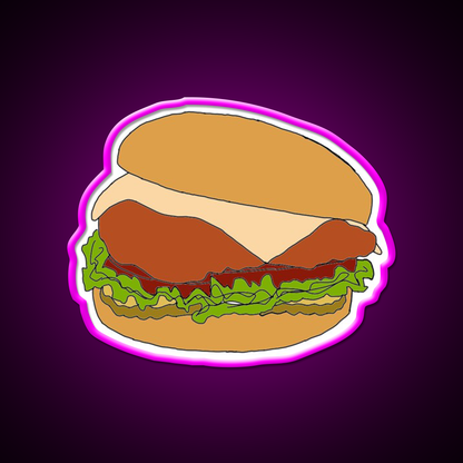 Chick Fil A Chicken Sandwich Fast Food Led Neon Sign For Burger Place Rgb Color