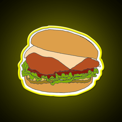 Chick Fil A Chicken Sandwich Fast Food Led Neon Sign For Burger Place Rgb Color - Shineneon