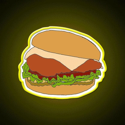 Chick Fil A Chicken Sandwich Fast Food Led Neon Sign For Burger Place Rgb Color