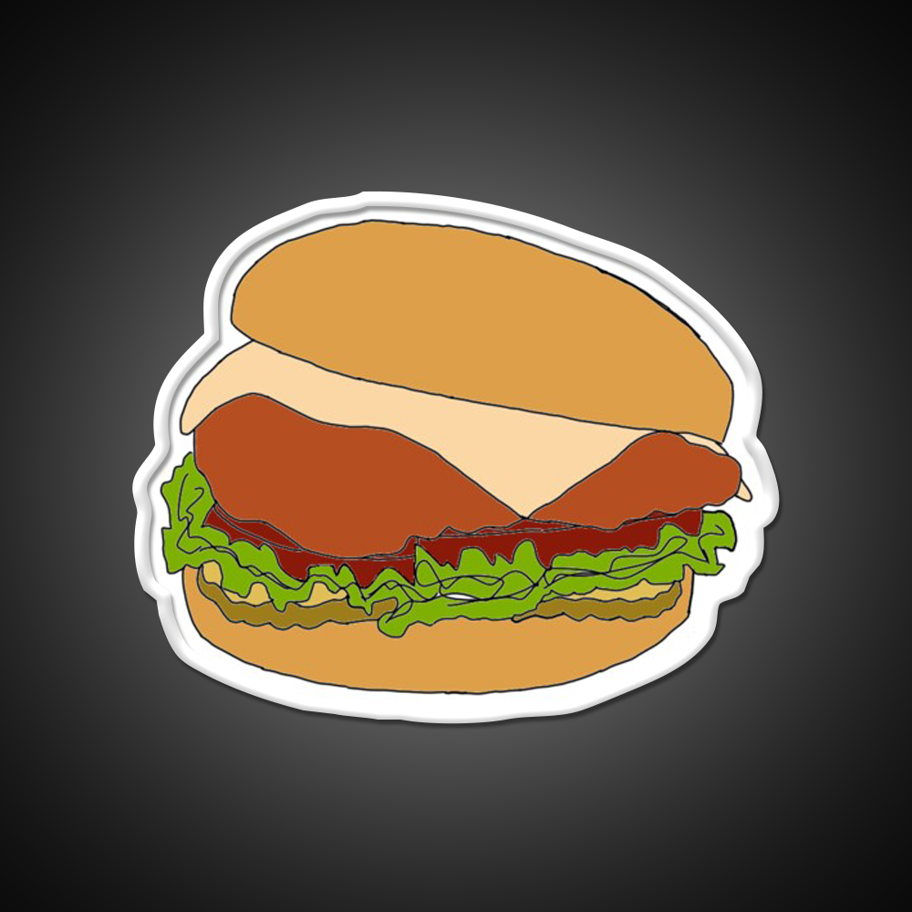 Chick Fil A Chicken Sandwich Fast Food Led Neon Sign For Burger Place Rgb Color