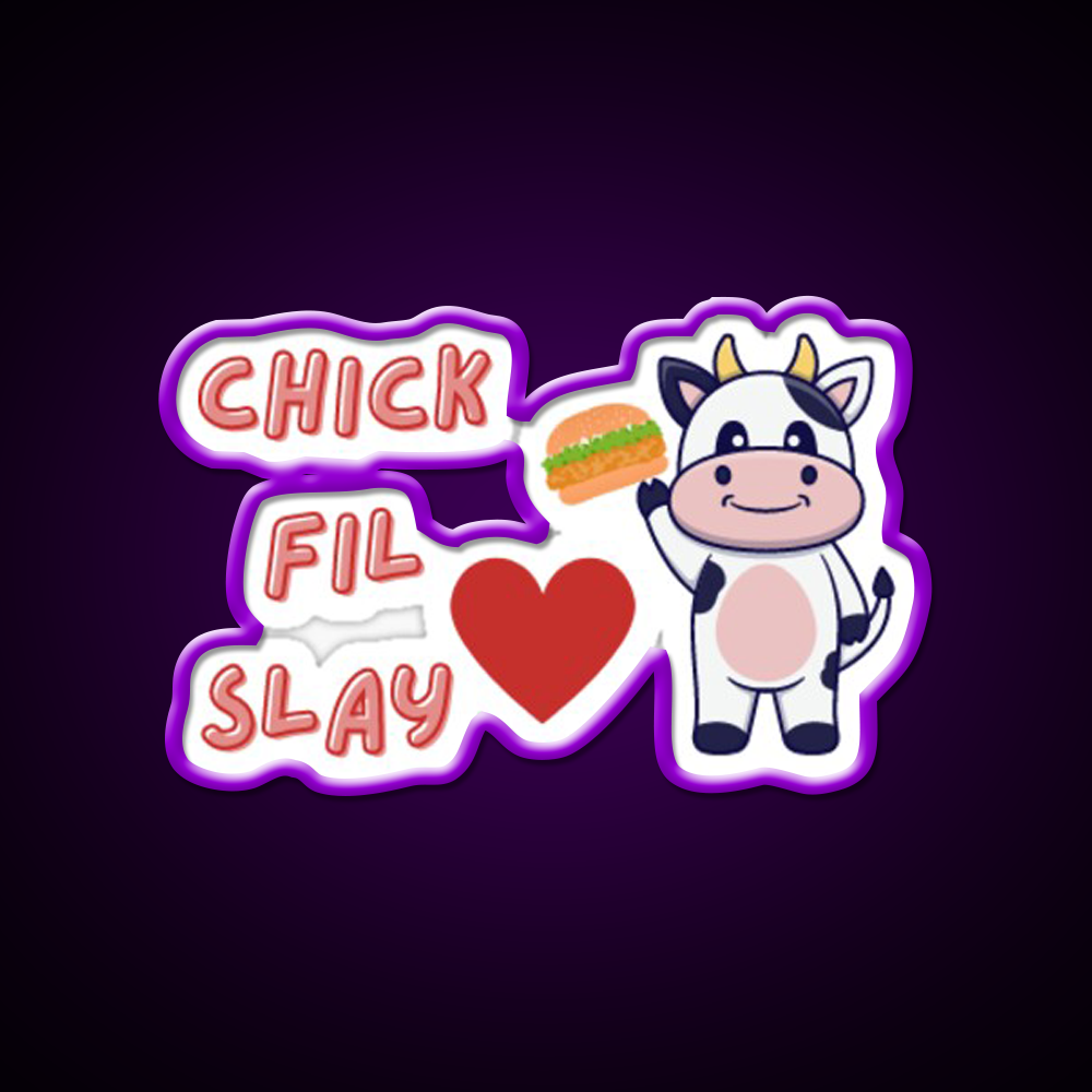 Chick Fil Slay Fast Food Led Neon Sign For Burger Place Rgb Color