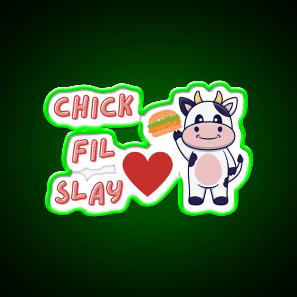Chick Fil Slay Fast Food Led Neon Sign For Burger Place Rgb Color - Shineneon