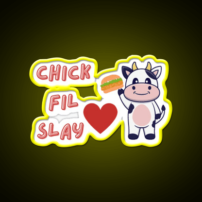 Chick Fil Slay Fast Food Led Neon Sign For Burger Place Rgb Color - Shineneon