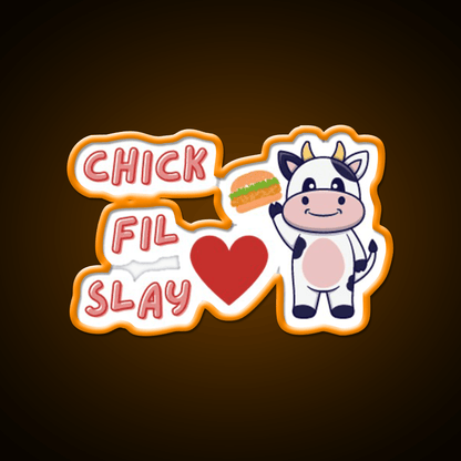 Chick Fil Slay Fast Food Led Neon Sign For Burger Place Rgb Color - Shineneon