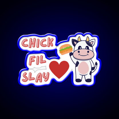 Chick Fil Slay Fast Food Led Neon Sign For Burger Place Rgb Color - Shineneon