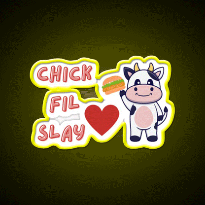 Chick Fil Slay Fast Food Led Neon Sign For Burger Place Rgb Color