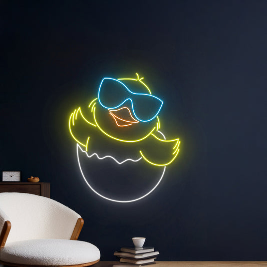 Chick In Eggshell Neon Light