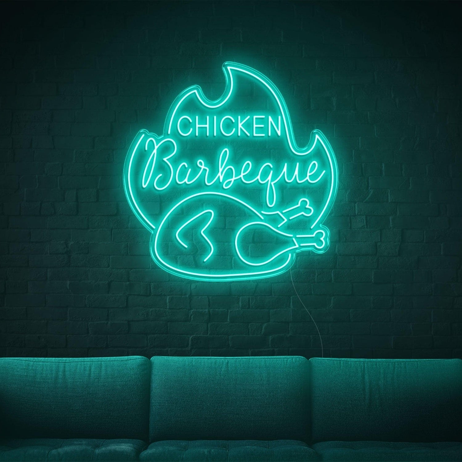 Chicken Bbq Flame Red Led Neon Sign For Restaurant Home Decor | Shineneon