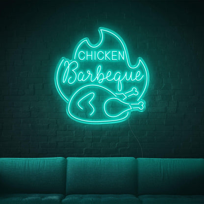 Chicken Bbq Flame Red Led Neon Sign For Restaurant Home Decor | Shineneon