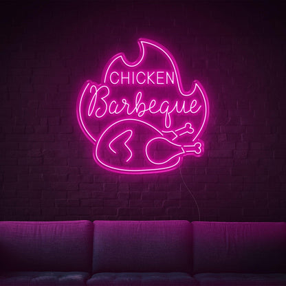 Chicken Bbq Flame Red Led Neon Sign For Restaurant Home Decor | Shineneon