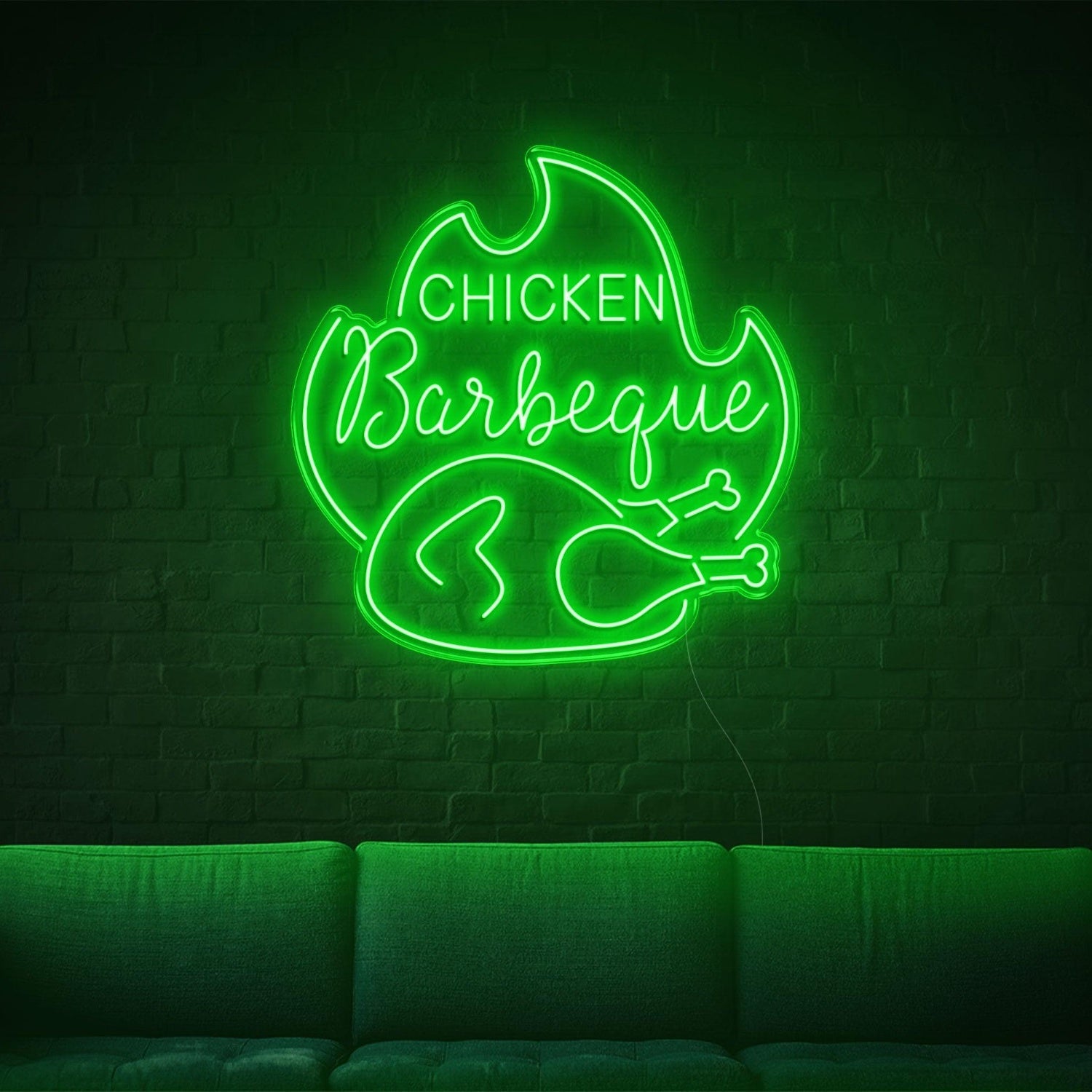 Chicken Bbq Flame Red Led Neon Sign For Restaurant Home Decor | Shineneon