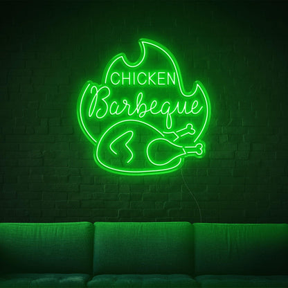 Chicken Bbq Flame Red Led Neon Sign For Restaurant Home Decor | Shineneon