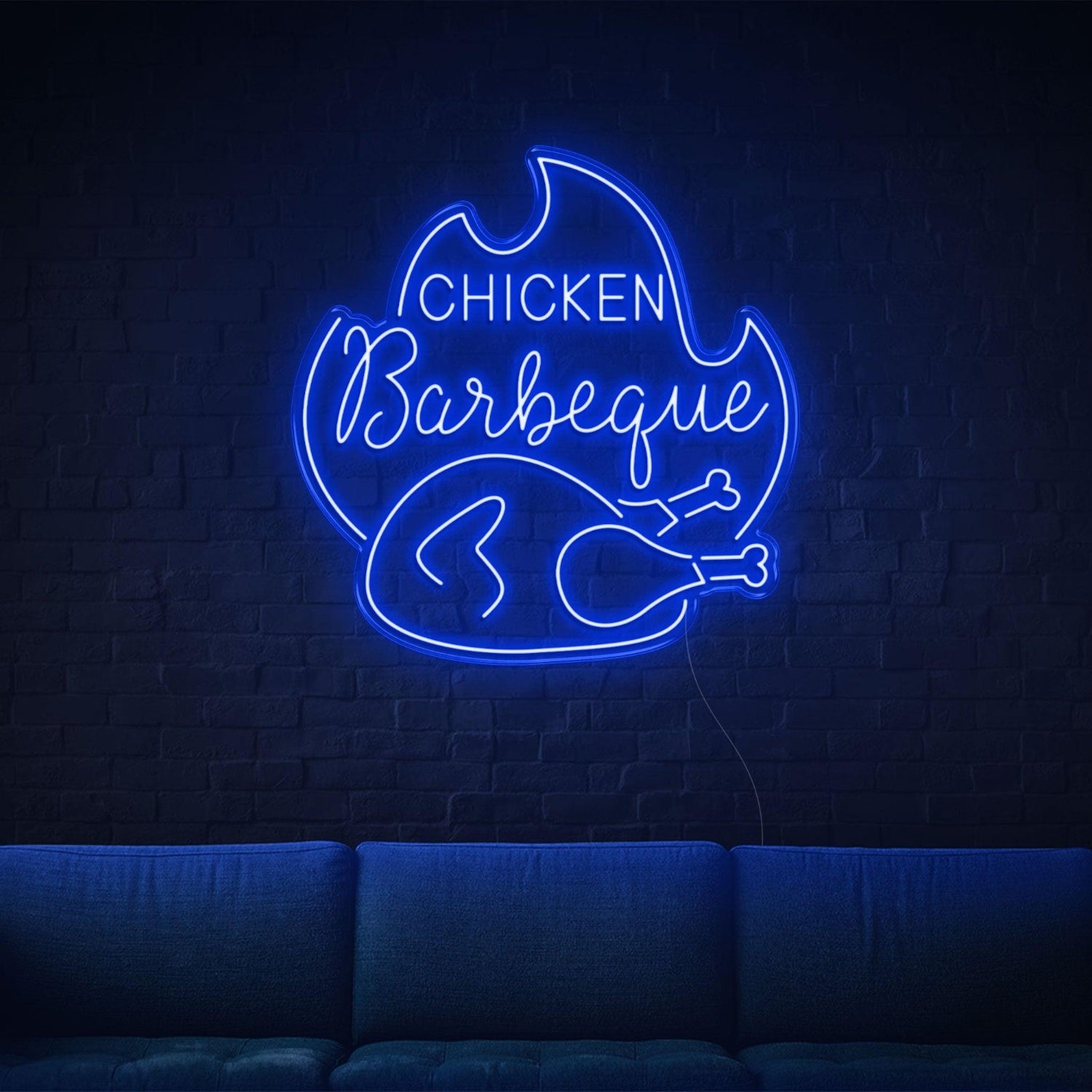 Chicken Bbq Flame Red Led Neon Sign For Restaurant Home Decor | Shineneon