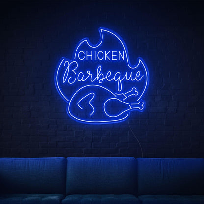 Chicken Bbq Flame Red Led Neon Sign For Restaurant Home Decor | Shineneon