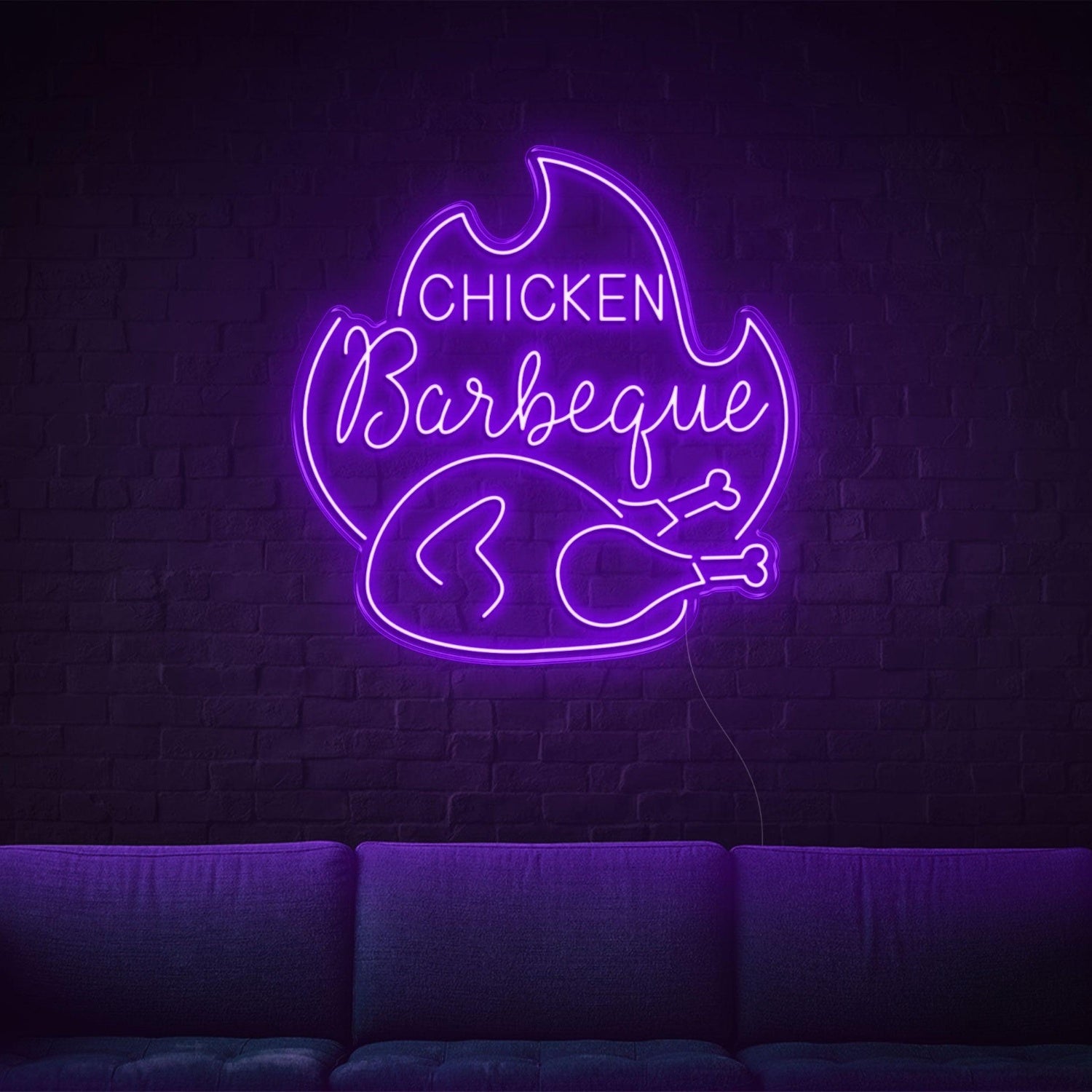 Chicken Bbq Flame Red Led Neon Sign For Restaurant Home Decor | Shineneon