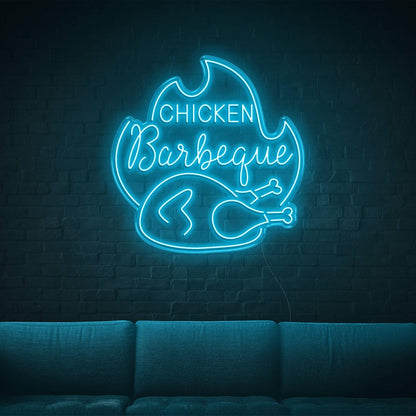 Chicken Bbq Flame Red Led Neon Sign For Restaurant Home Decor | Shineneon
