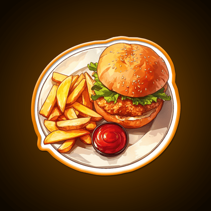 Chicken Burger And Fries Fast Food Led Neon Sign For Burger Place Rgb Color - Shineneon