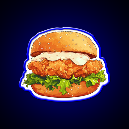 Chicken Burger Fast Food Led Neon Sign For Burger Place Rgb Color