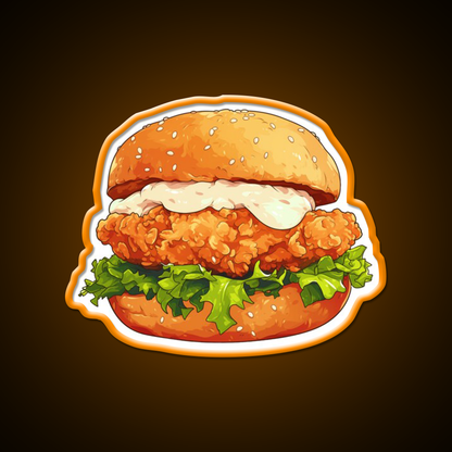 Chicken Burger Fast Food Led Neon Sign For Burger Place Rgb Color