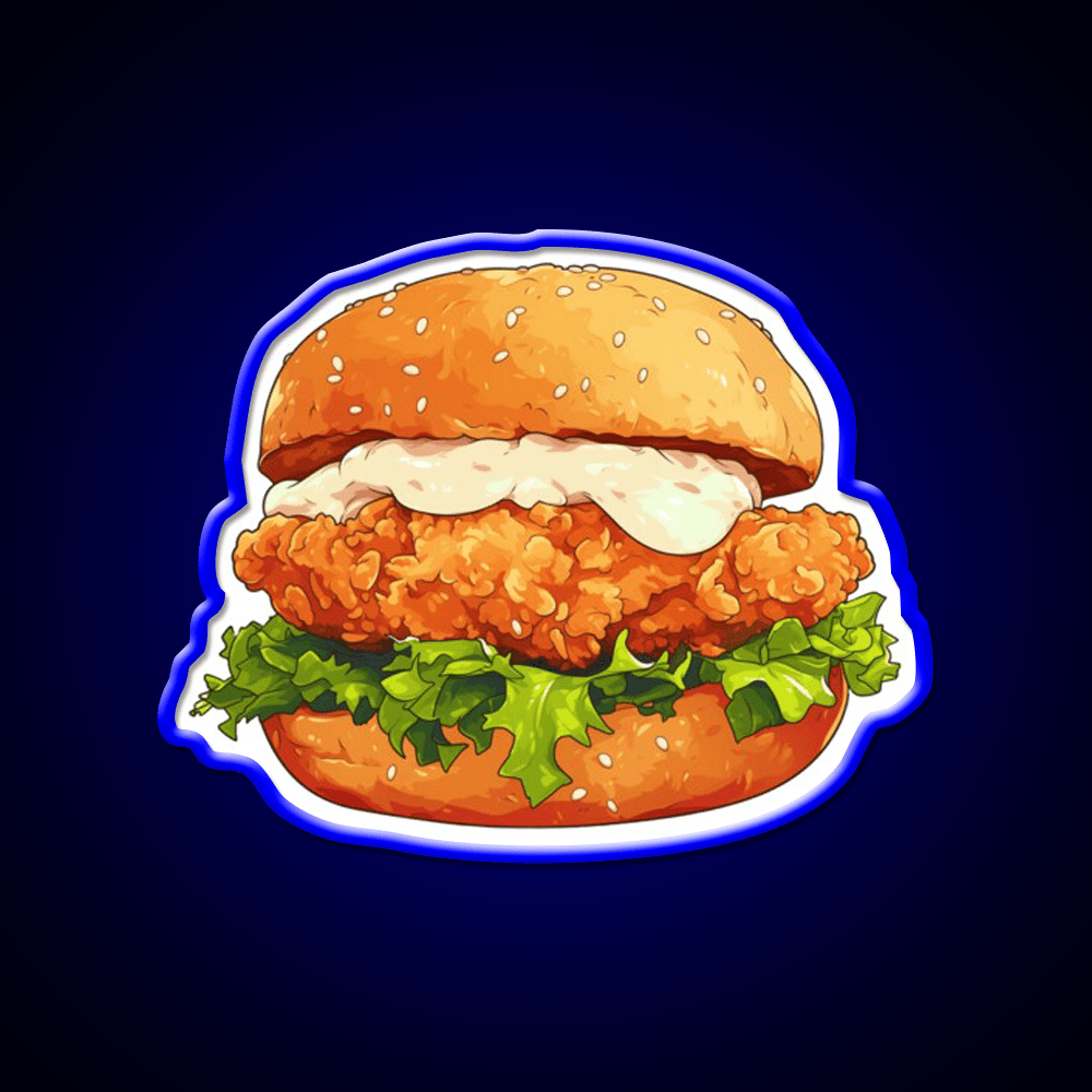 Chicken Burger Fast Food Led Neon Sign For Burger Place Rgb Color - Shineneon