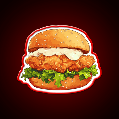 Chicken Burger Fast Food Led Neon Sign For Burger Place Rgb Color - Shineneon