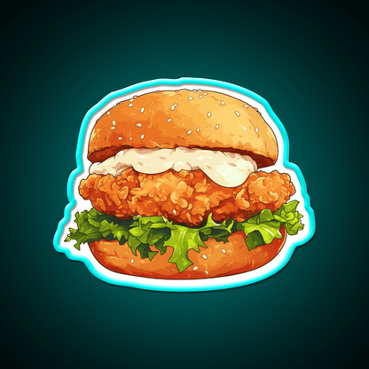 Chicken Burger Fast Food Led Neon Sign For Burger Place Rgb Color - Shineneon