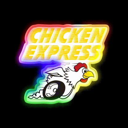 Chicken Express Fast Food Led Neon Sign For Burger Place Rgb Color