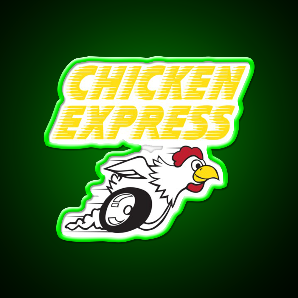 Chicken Express Fast Food Led Neon Sign For Burger Place Rgb Color