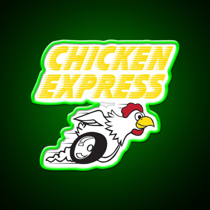 Chicken Express Fast Food Led Neon Sign For Burger Place Rgb Color