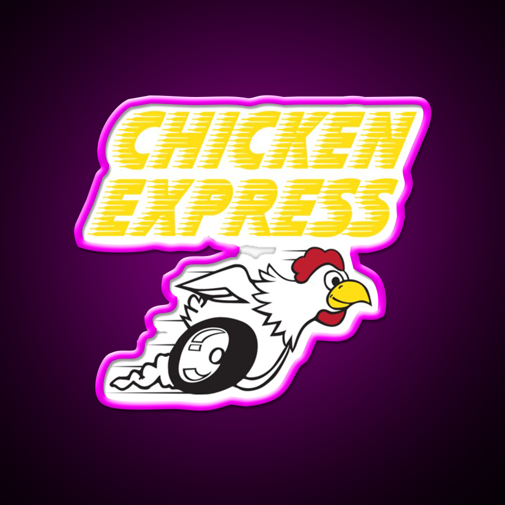Chicken Express Fast Food Led Neon Sign For Burger Place Rgb Color