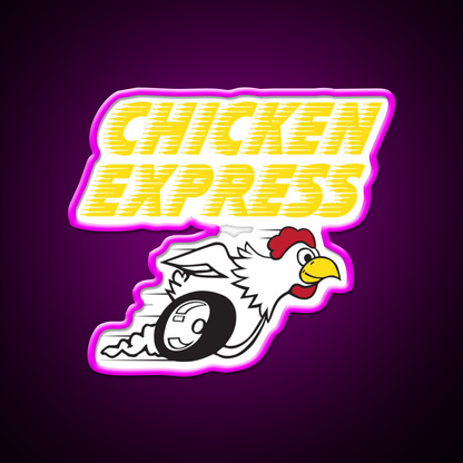 Chicken Express Fast Food Led Neon Sign For Burger Place Rgb Color