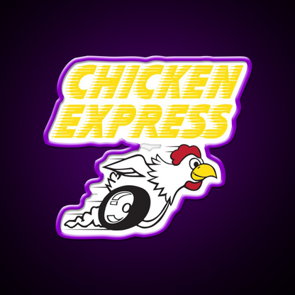 Chicken Express Fast Food Led Neon Sign For Burger Place Rgb Color