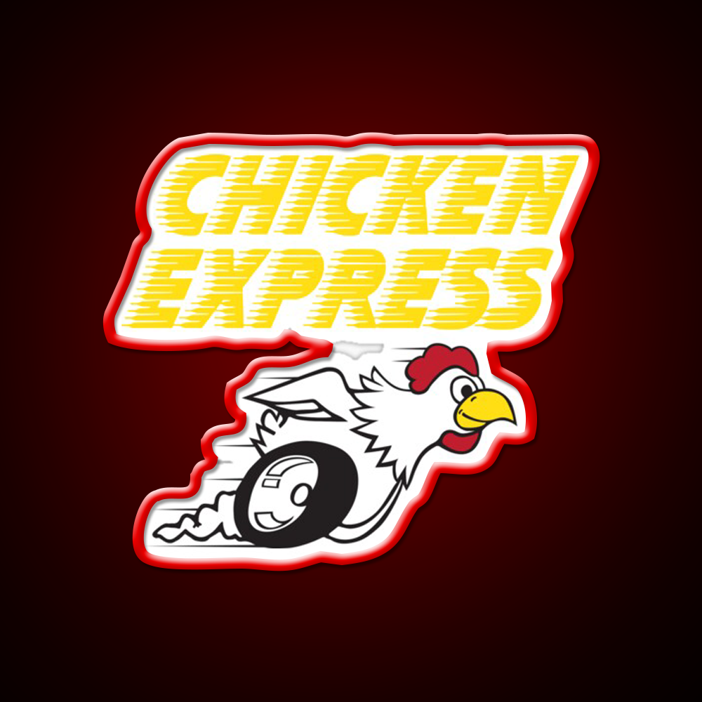 Chicken Express Fast Food Led Neon Sign For Burger Place Rgb Color