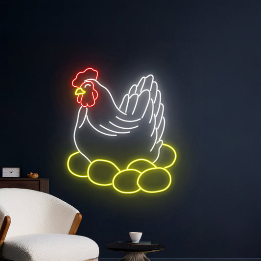 Chicken Hatching Egg Neon Light Egg Farm Room Wall Decor