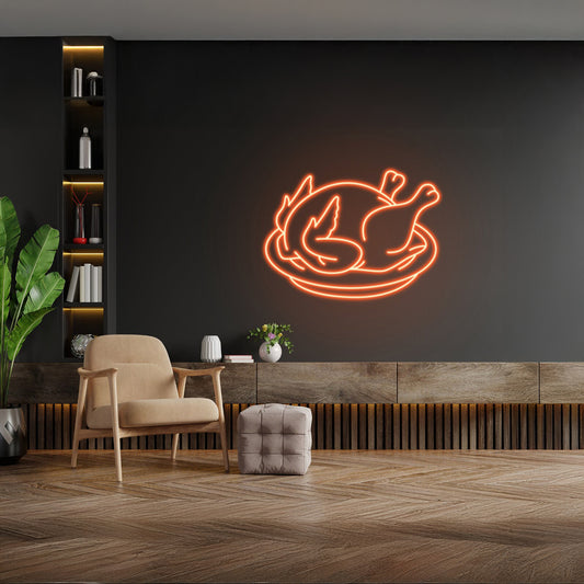 Chicken Neon Sign Wall Decor