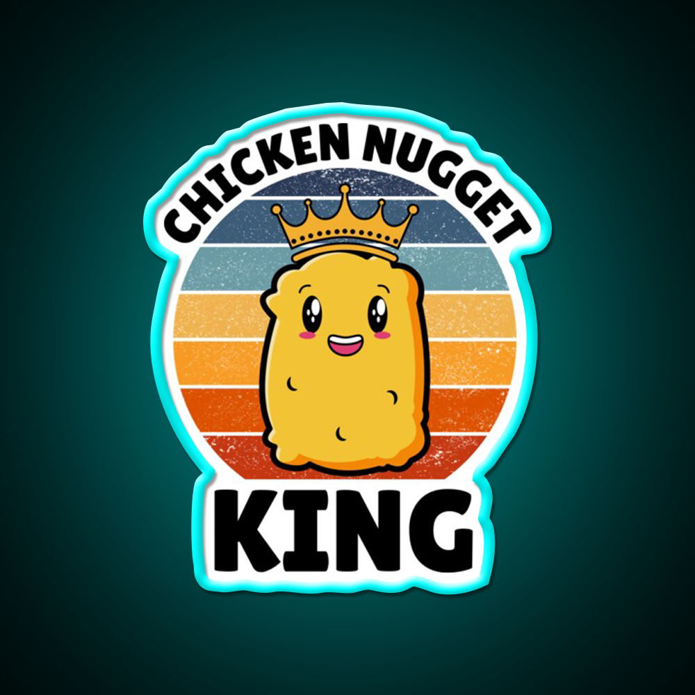 Chicken Nugget King Birthday Fast Food Led Neon Sign For Burger Place Rgb Color