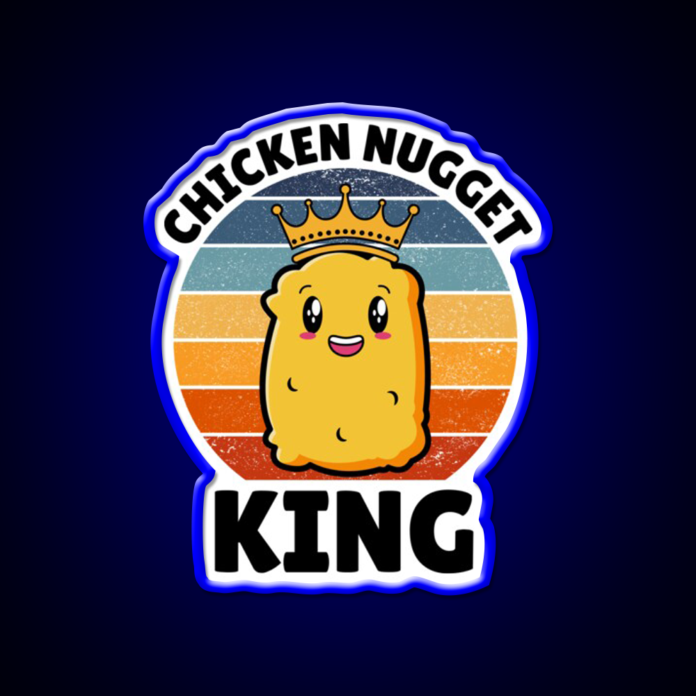 Chicken Nugget King Birthday Fast Food Led Neon Sign For Burger Place Rgb Color