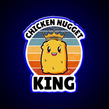 Chicken Nugget King Birthday Fast Food Led Neon Sign For Burger Place Rgb Color