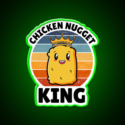Chicken Nugget King Birthday Fast Food Led Neon Sign For Burger Place Rgb Color