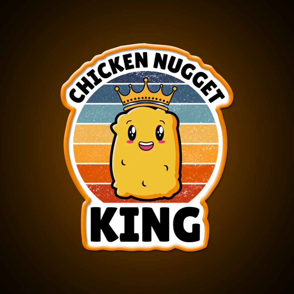 Chicken Nugget King Birthday Fast Food Led Neon Sign For Burger Place Rgb Color