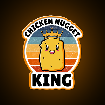 Chicken Nugget King Birthday Fast Food Led Neon Sign For Burger Place Rgb Color