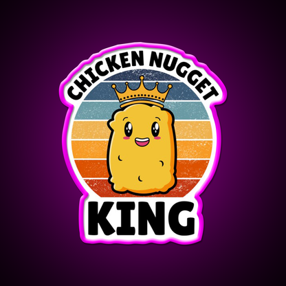 Chicken Nugget King Birthday Fast Food Led Neon Sign For Burger Place Rgb Color