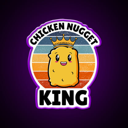 Chicken Nugget King Birthday Fast Food Led Neon Sign For Burger Place Rgb Color